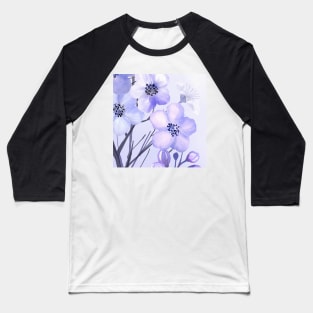 Violet Floral Art Baseball T-Shirt